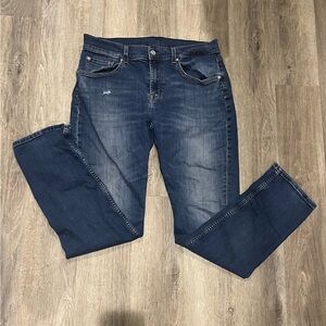 7 For All Mankind Men’s  Dark Wash Straight Jeans